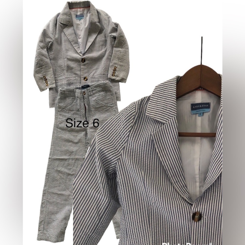 Brand new boys seersucker suit, tags attached